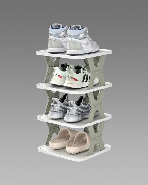 4-Tier Stackable Shoe Rack Organizer for Small Spaces