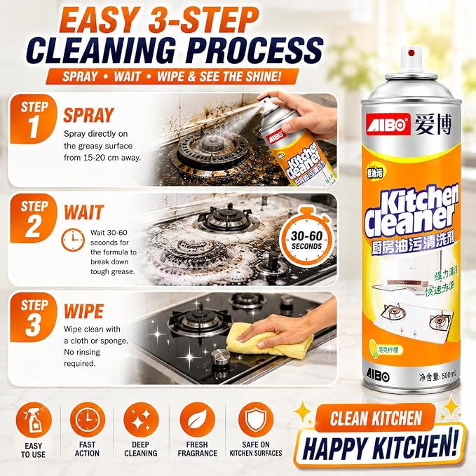Kitchen Cleaner Spray Grease Stain Remover