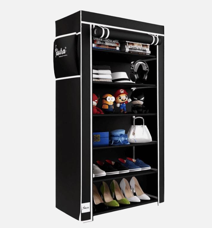 6-Tier Collapsible Wardrobe Organizer With Shoe Rack
