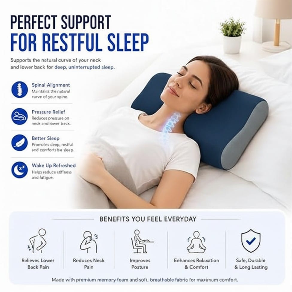 Cervical Pillow for Neck & Shoulder Pain Relief.